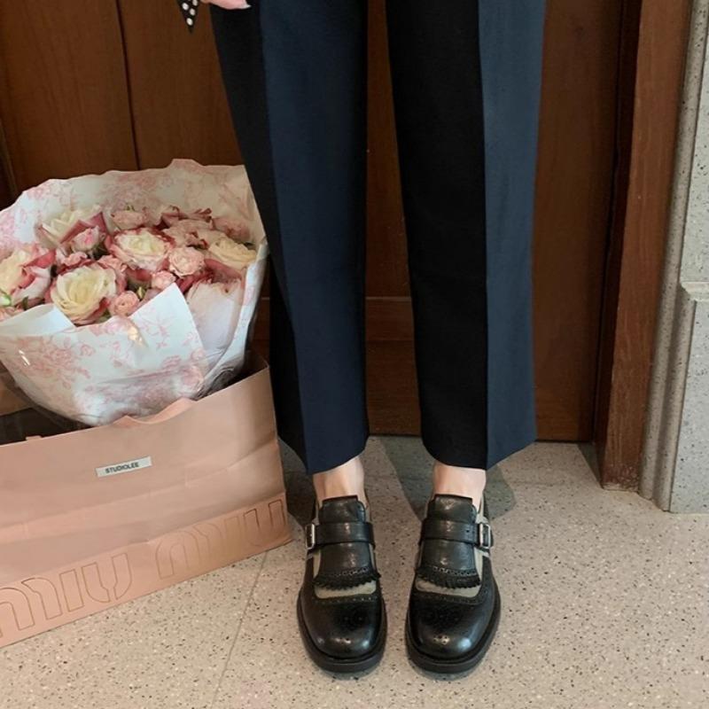 Britský styl Retro Dámské boty Boty na silném podpatku