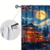Set Of 2 Lights Mount Fuji Town Under Printed Curtains Shade Privacy Protection Suitable Decorating Various Rooms Made Polyester