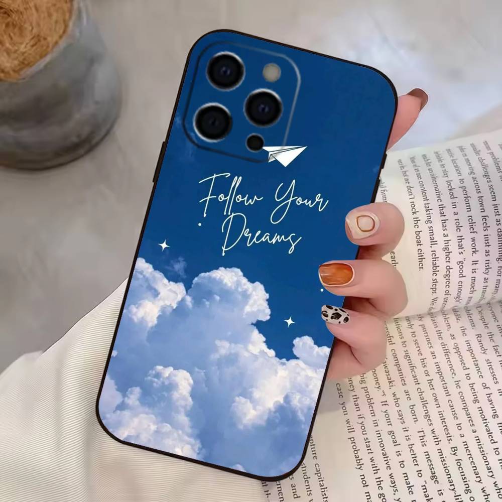 Simple Cloud Letters Pattern  Phone Case Silicone Soft For IPhone 17 16 15 14 13 12 11 X XR Plus Pro Max Plus