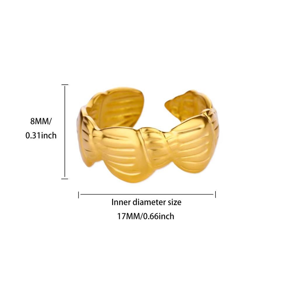 Titanium Steel Jewelry Starfish Shell Ring Women's Stainless Steel Wide-faced Jewelry Simple High-end Ring