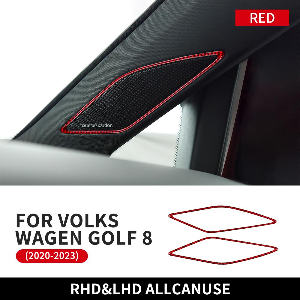 Real Carbon Fiber Interior Trim For Volkswagen VW Golf 8 MK8 2020 2021 2022 2023 Window Lift Switch Button Sticker Accessories