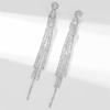 Neue High-End-Temperament-Ohrringe mit vollen Diamanten und superblitzenden langen Fransen, Damen-Mode-Ohrstecker und Ohrschmuck