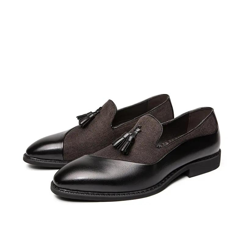 Belgische Herren-Loafer, blaue Abendschuhe, stilvolle formelle Leder-Blazer, Tanzschuhe für Männer