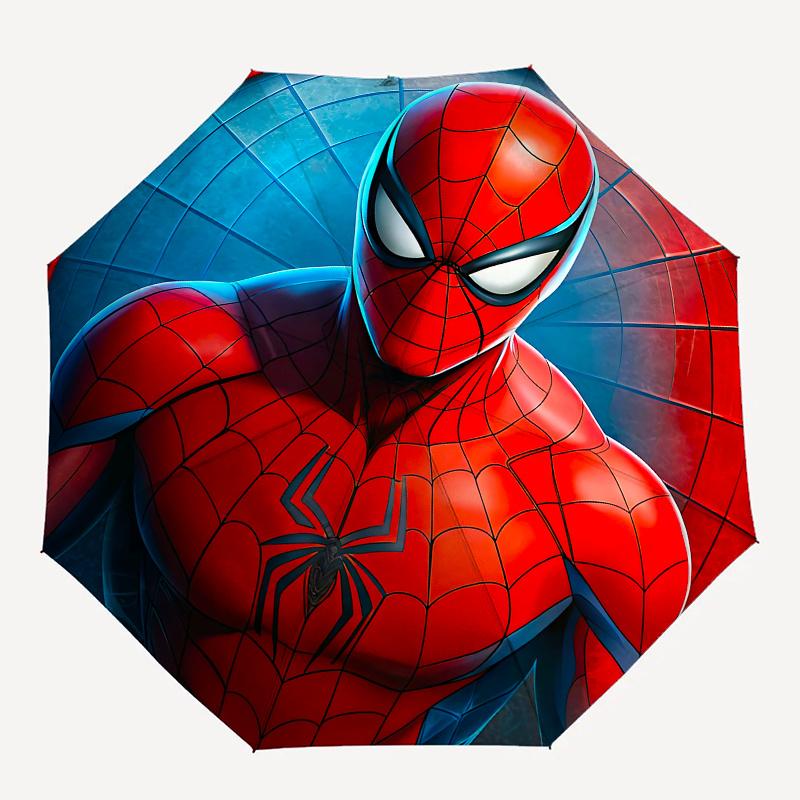 1 Auto Open Spider Man, Web Slinger Themed Colorful 8 rib Portable Umbrella for Men and Women, A Compact Commuting Companion Suitable for Da
