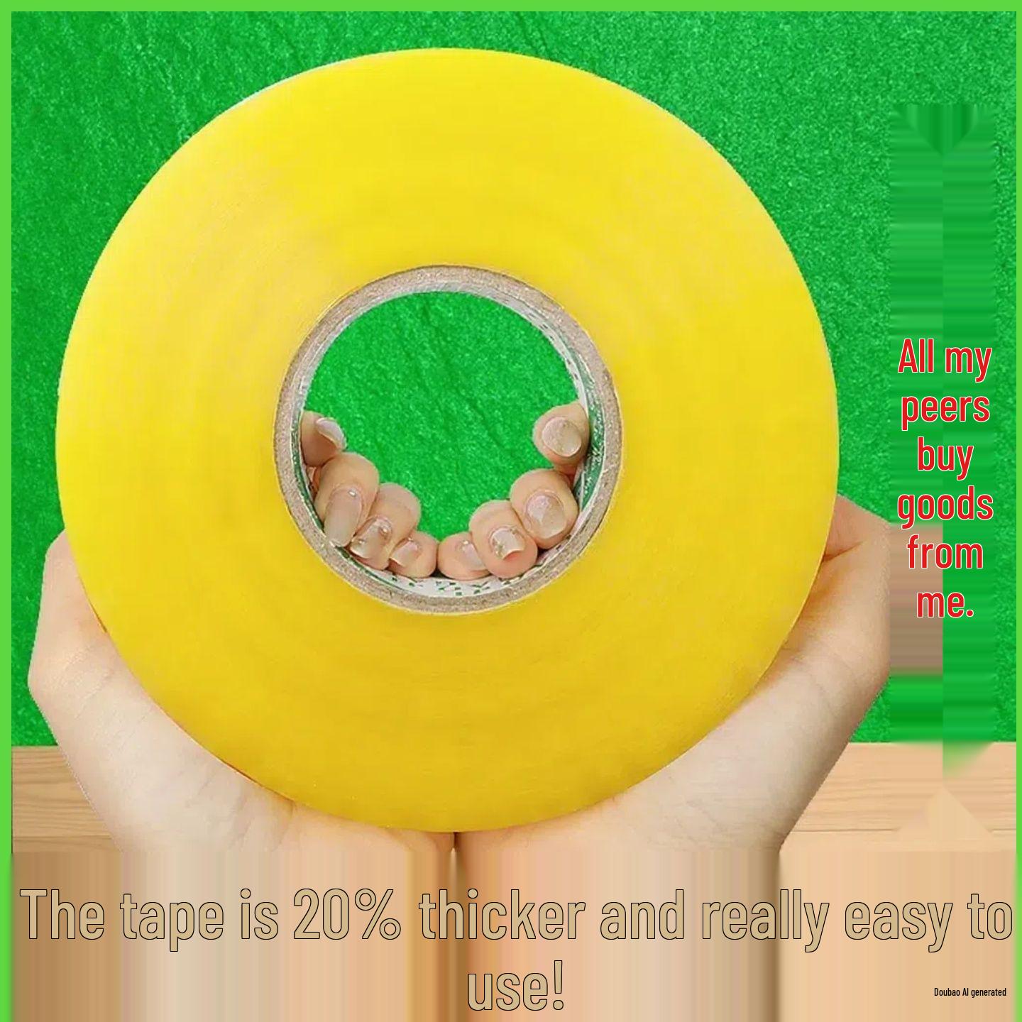 High-Viscosity Large Roll Transparent Packing Tape - Thickened for Sealing and Express Shipping