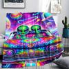 1Pc UFO Alien Print Flannel Blanket, High Quality Comfortable for All Seasons, Home Decor, Warmth and Comfort, Perfect for Gifts