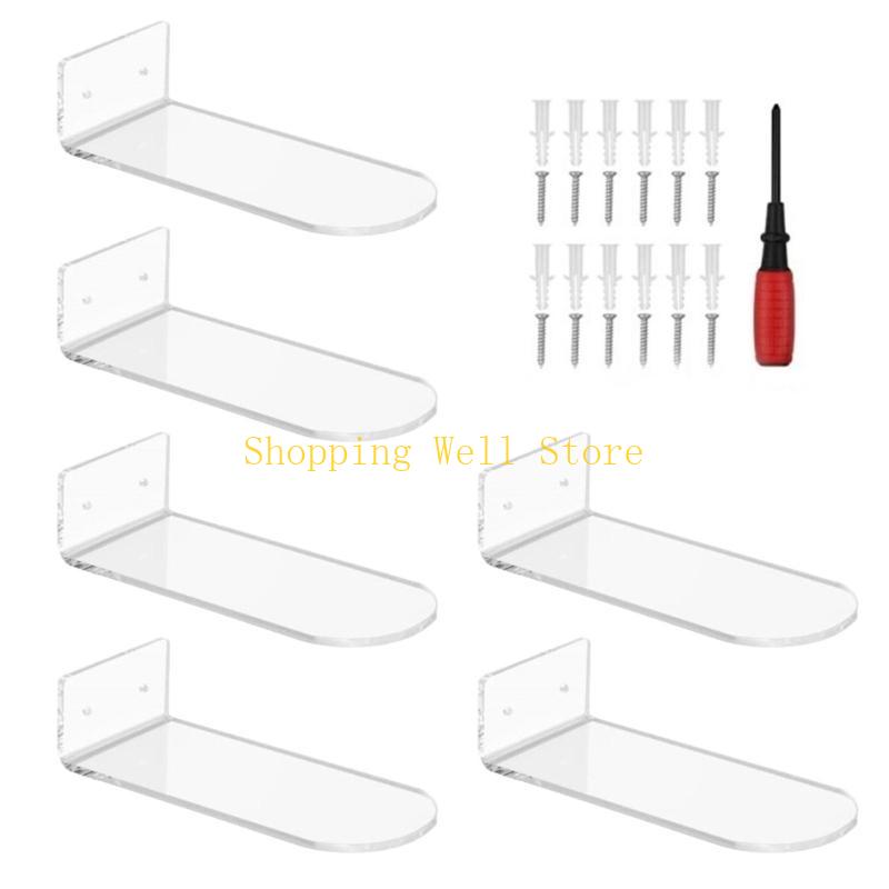 KX4B Stylish Acrylic Floating Shoe Shelves Delicate Wall Mounted Sneaker Display Shelves Display Holder for Home Dormitory