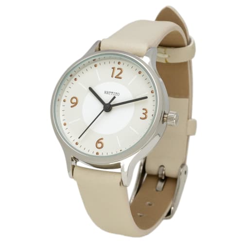

Fieldwork Women s Analog Watch with Leather Strap, Cute and Easy to Read, White, Karamaru JN011-1