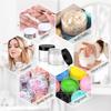 6 Oz Empty Plastic Jars with Lids & Labels, BPA Free Round Clear Containers for Lotion, Cream, Body Butter, Makeup & Travel