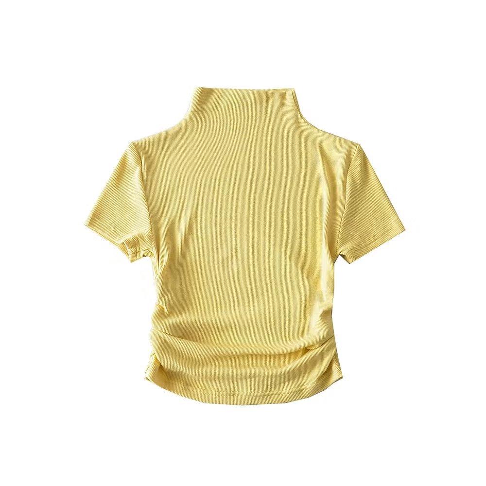 Trendy Ruched Short Sleeve Bodycon Top for Women