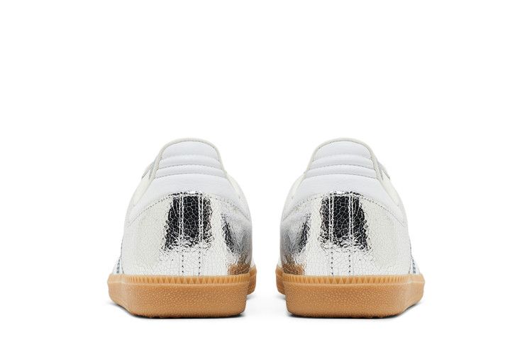 adidas Samba OG Cuero Plateado Metálico Agrietado (De las mujeres)