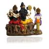 Hand Carved God Shiva Family Resin Statue Idol Sculpture Multicolor | Height 7 Inch/Religious Puja Item-Showpiece