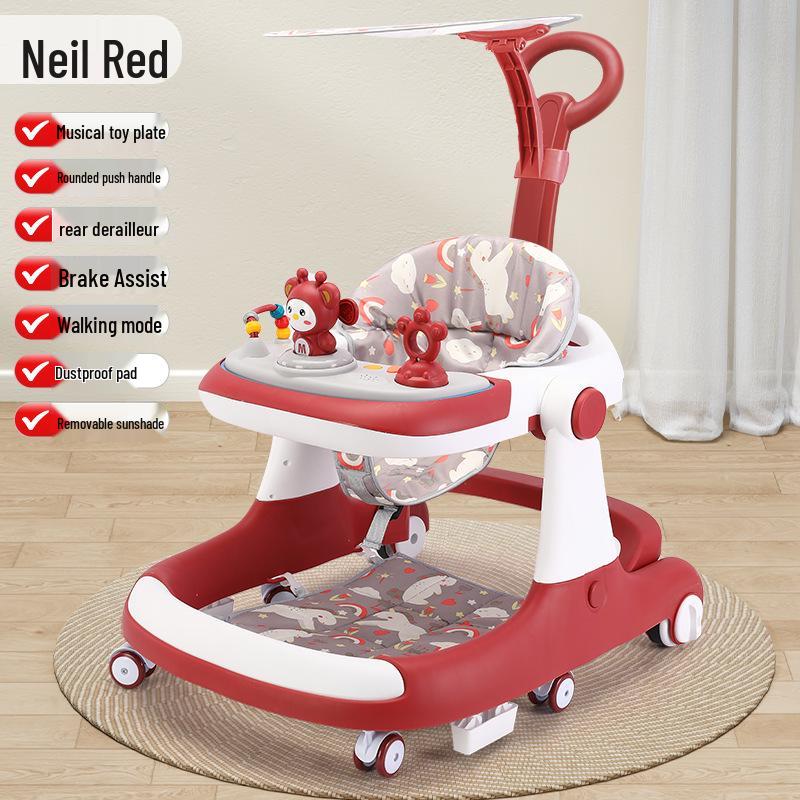Adjustable Multifunctional Baby Walker for 6-18 Months - Anti-Rollover Design for Boys and Girls