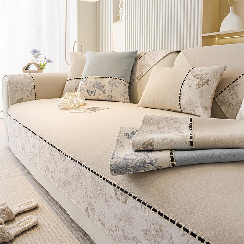 Modern Minimalist Style Chenille Sofa Cushions Four Season Universal New Anti Slip Cushion Sofa Cover Full Cover Sofa Towel