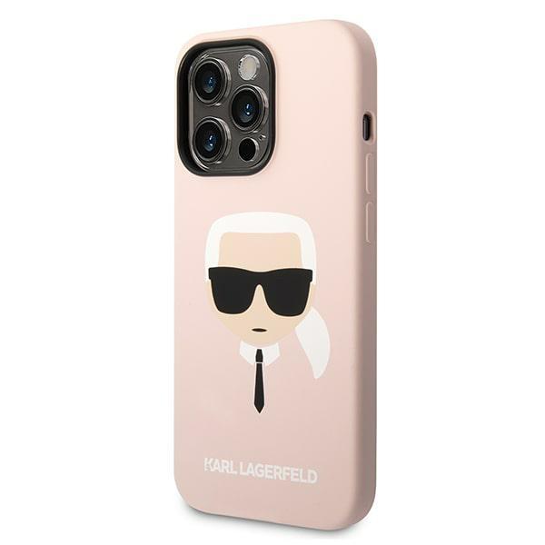 Karl Lagerfeld KLHMP14LSLKHLP iPhone 14 Pro 6.1" hardcase light pink/light pink Silicone Karl`s Head Magsafe
