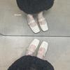 XINZHOU inner height increase square head Mary Jane shoes women's new 2025 bag head flat bottom half slippers outer wear cool slippers
