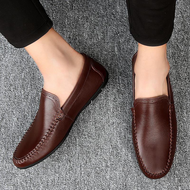 Luxury Brand Mens Casual Shoes Genuine Leather Men Business Flat Top Quality Male Oxford Shoes Handmade Breathable Walking Shoes
