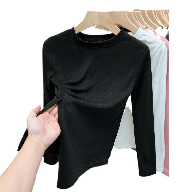German Velvet Warm Split Bottoming Shirt - New 2025 Autumn Irregular Design Trend