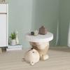 Bear Figurine Side Table, Minimalist End Table for Home Office