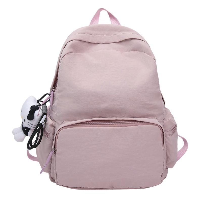 Lässiger Rucksack im koreanischen Stil - Großes Fassungsvermögen, leicht, einfarbig, niedlicher Schüler-Schulranzen