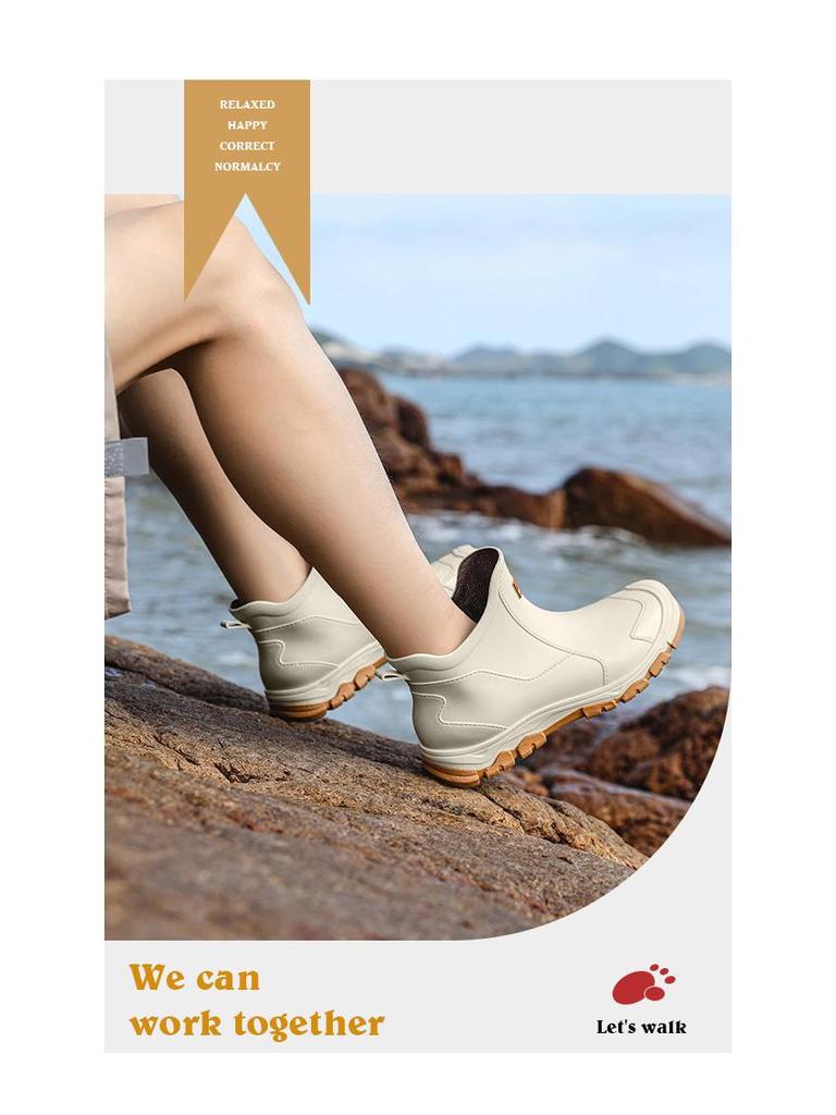 Men's Waterproof Non-Slip Rubber Rain Boots - Short, Wear-Resistant for Outdoor and Casual Use