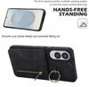 For Samsung Galaxy S25 Edge Case Zipper RFID Blocking Retro Leather+TPU Phone Cover with Kickstand