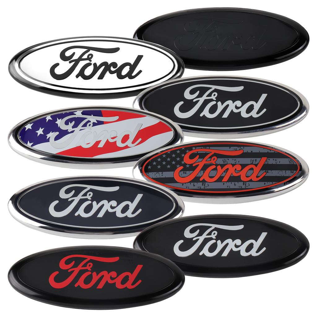 Car Rear Trunk Front Grill Sticker For Ford Grille Emblem Logo Hood Badge Focus Kuga MK7 MAX Fiesta Ranger Mondeo Mustang Escape