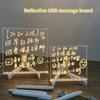 20*20cm Transparent Acrylic Dry Erase Memo Message Board Writing Board LED Lighting