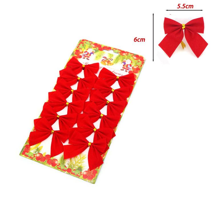 Christmas Bows Ornaments - Pack of 12 Holiday Decorations & Gifts