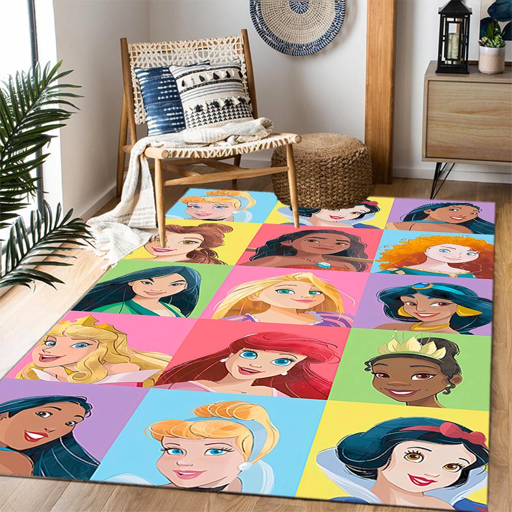 Disneyland Celebration Night Disney Cartoon Theme Anti-Slip Rug - Polyester, Home Decor, Suitable for Bedrooms, Living Rooms, Doorways, and Studios