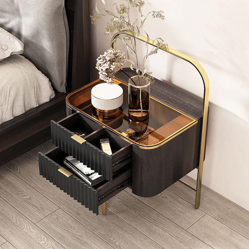 Italian-style Cloakroom Nightstands Modern Minimalist Small Apartment Storage Cabinet Bedroom Study Bedside Table with Drawers