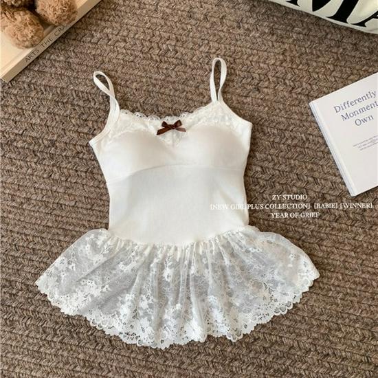 

2025 Летний Высококачественный Многослойный Белый Кружевной Топ-Камизоль для Женщин One Size