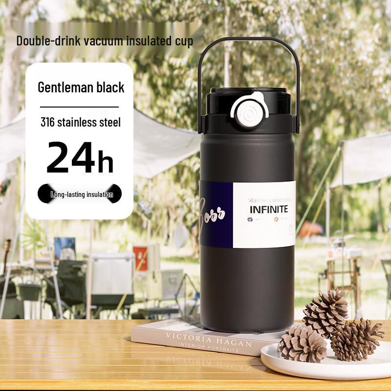 Xiaoyueya 316 Stainless Steel Dual-Drink Portable Sports Water Bottle 1000ML