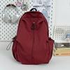 Schoolbag casual retro schoolbag 1011 new solid color middle and high school student backpack large capacity anti-splash casual backpack