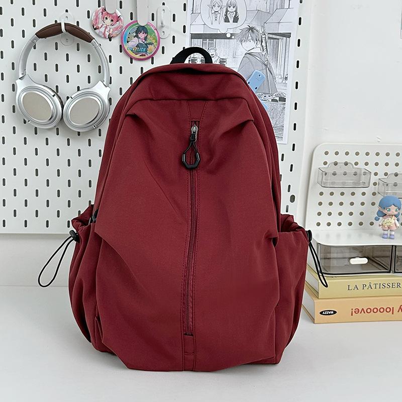 Schoolbag casual retro schoolbag 1011 new solid color middle and high school student backpack large capacity anti-splash casual backpack