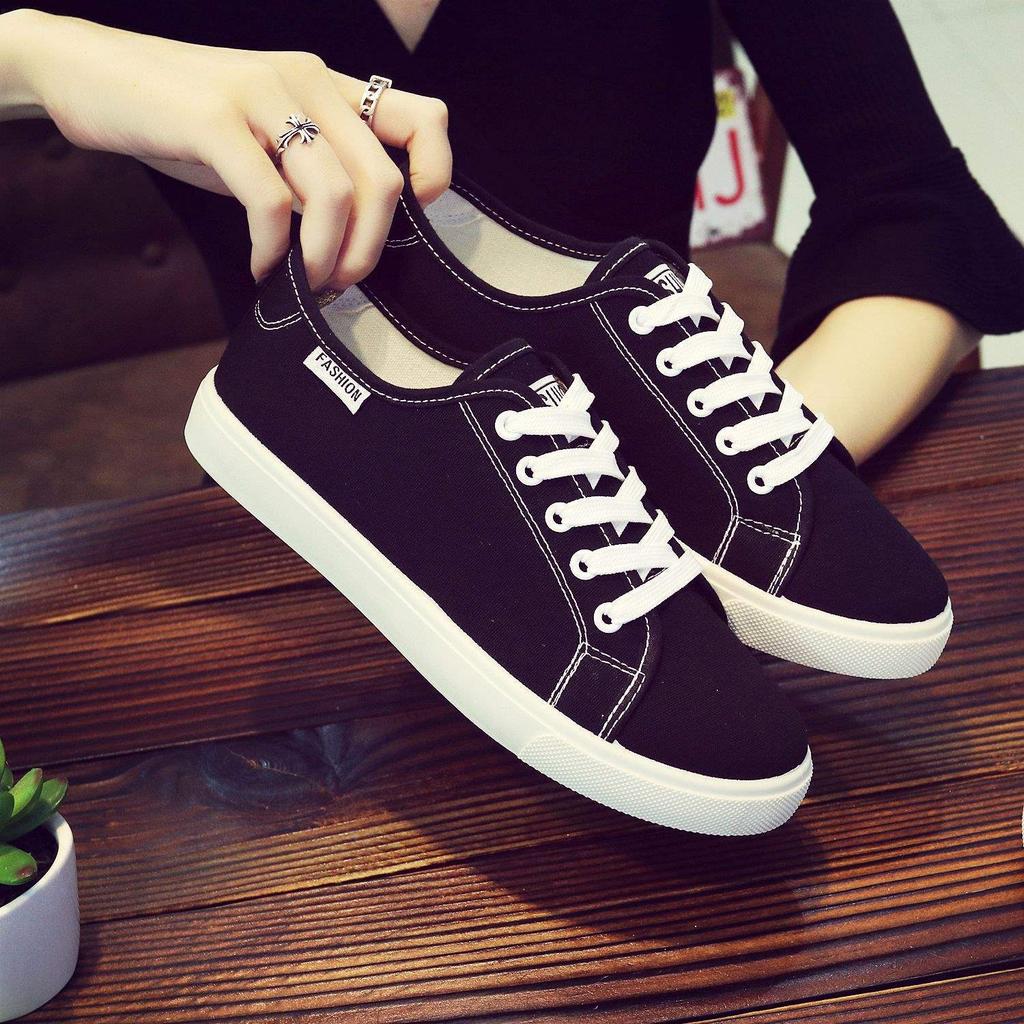 Segeltuchschuhe flache Sohle Schuhe Schnürschuhe weiße Stoffschuhe literarische und künstlerische Schuhe