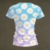 Women Casual V Neck Short Sleeve Floral Print T Shirt Lightweight Soft Fabric Comfortable Fit Summer Top