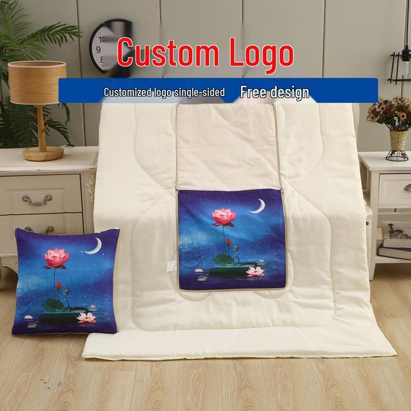 Convertible Pillow Blanket: Backrest, Quilt, Cushion for Sofa, Car, or Office Nap - Ideal for Spring/Summer.