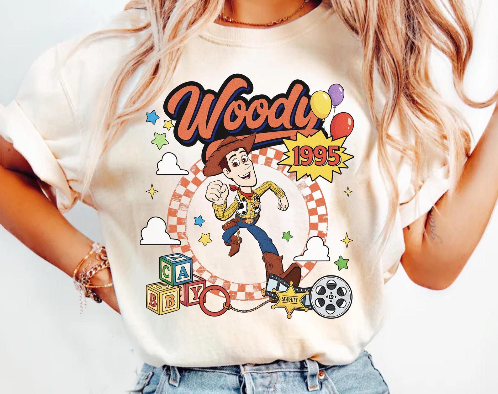 Woody Toy Story Retro 1995 Shirt, Sheriff Cowboy Pixar Tee M