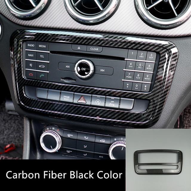 Carbon Fiber Color Center Console Water Cup Frame Decoration Trim For Mercedes Benz GLA X156 CLA C117 A Class W176 RHD LHD