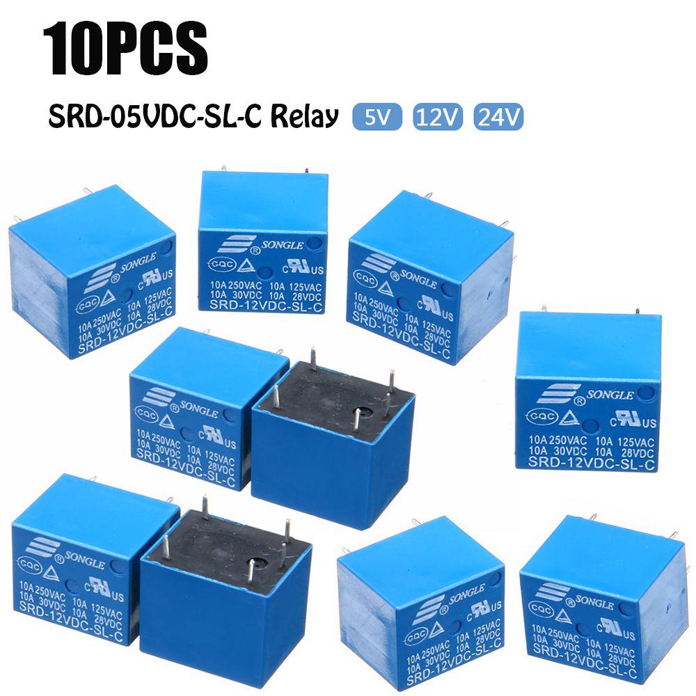 10 Pcs//lot Control Durable Normally Open Mini 5 Pins SRD-12VDC-SL-C Relay