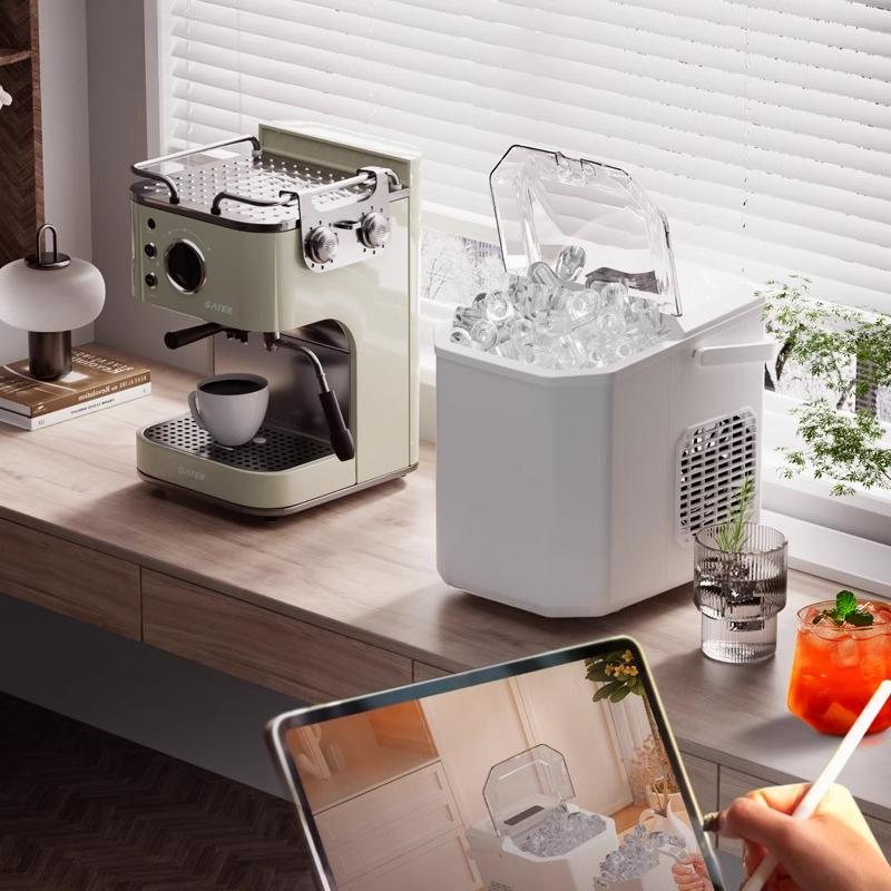 220V Commercial Electric Ice Maker  Bullet Cylindrical Home Ice Cube Making Machine Countertop For Small Milk Tea Shop