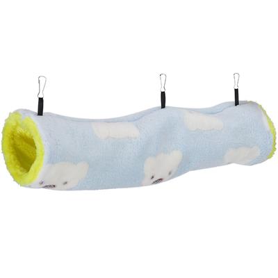 Petit Animal de Compagnie Tunnel Suspendu Lit Hamster Amusement Maison de Jeu Hamac Jouet Ours Bleu L