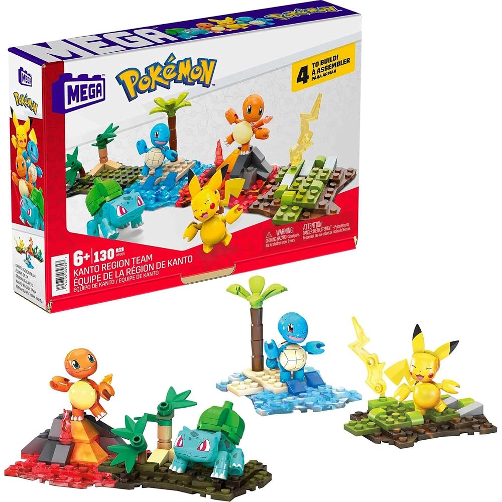 

Mattel Mega Pokmon Kanto Team Block Set 130 Pieces for Ages 6 and Up