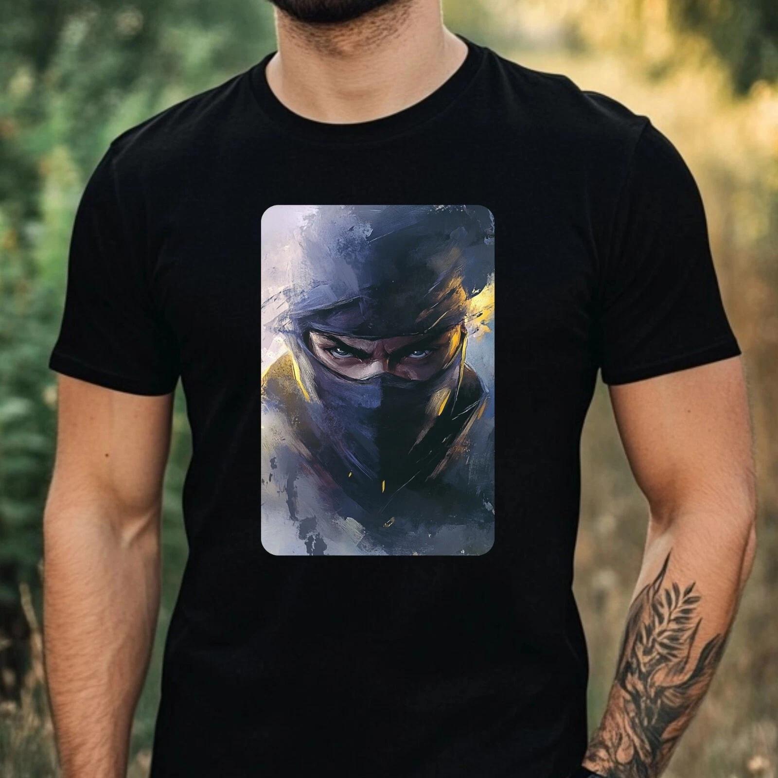 T-Shirt Herren Ninja Portrait Motiv Baumwolle Größe XS bis 5XL M