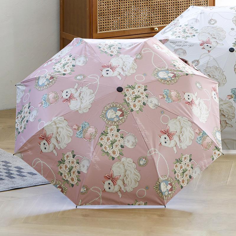 Bezaubernder Katzenschirm: Faltbarer Sonnenschutz mit Doppelfunktion und UV-Schutz für Damen