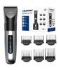 Cortador de Cabelo LED Profissional + Base de Carregamento + Conjunto de 6 Pentes Guia, Ajuste de Comprimento Ultra-Preciso de 5 Níveis, À Prova d'Água