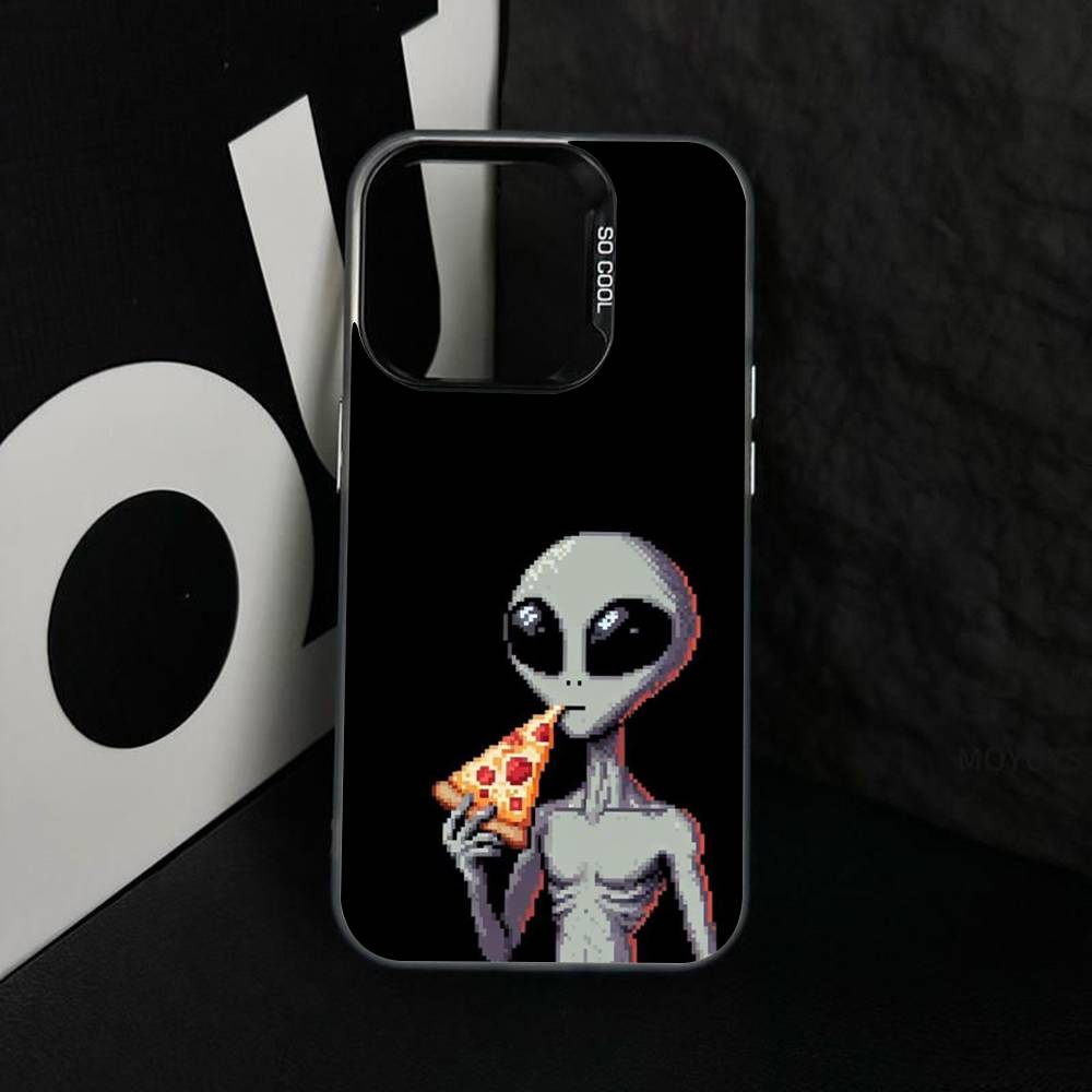 

Забавный космический НЛО инопланетный чехол для телефона для iPhone 17 Air 16 15 14 11 12 13 Pro Max Plus X XR XS Цветной Серебристый Жесткий чехол iPhone 11
