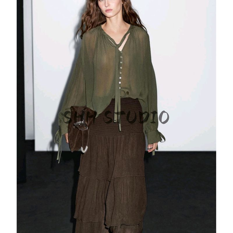 MD New Fall Women's Clothing French Romantic Atmosphere Ruffles Elastic Waist Length Cake Dress 5237504