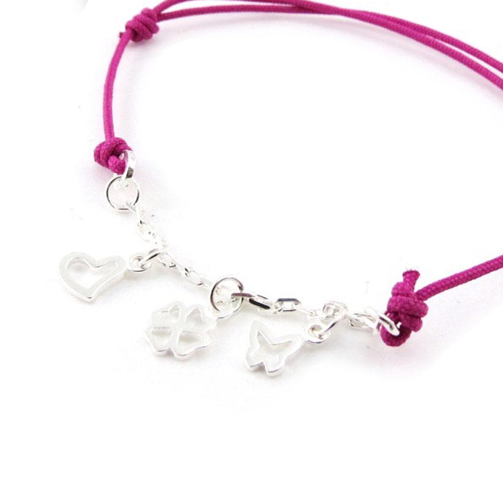 Les Trésors De Lily [J0818] - Sølvarmbånd 'Happiness' sølvrosa - 35x10 mm